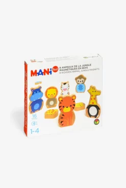 8 animaux de la jungle magnétiques en bois Oxybul