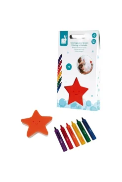 6 crayons de bain et éponge Janod