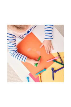 12 Crayons de cire animaux Oxybul