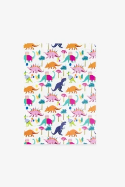 2 feuilles papier cadeau dinos Oxybul