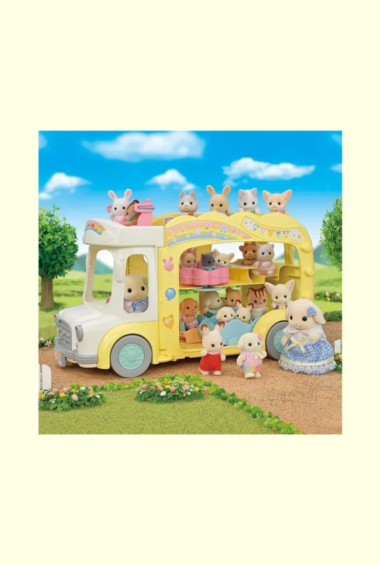 5744 Le bus arc en ciel et sa cour de récréation Sylvanian