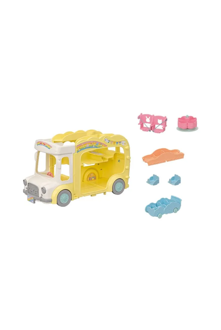 5744 Le bus arc en ciel et sa cour de récréation Sylvanian