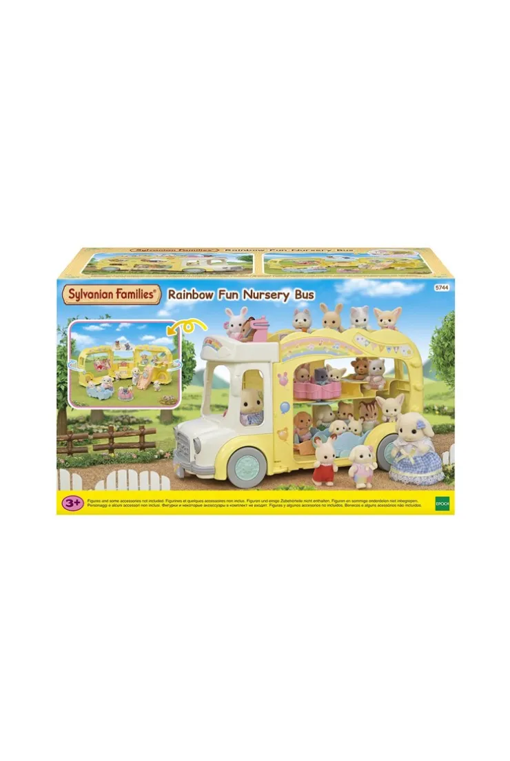 5744 Le bus arc en ciel et sa cour de récréation Sylvanian
