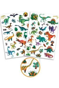2 planches de tattoos Dinosaure Djeco