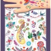 2 planches de tattoos Plume color Djeco