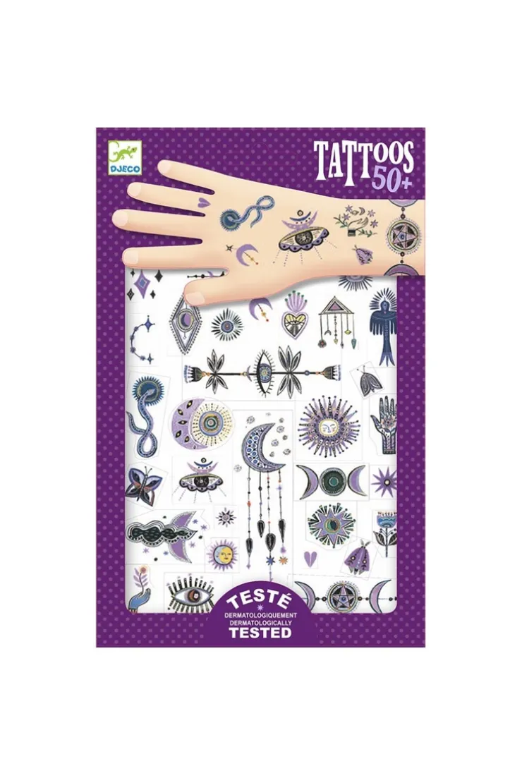 2 planches de tattoos Wicca Djeco