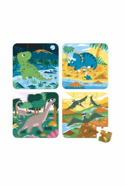 4 puzzles évolutifs dinosaures Janod