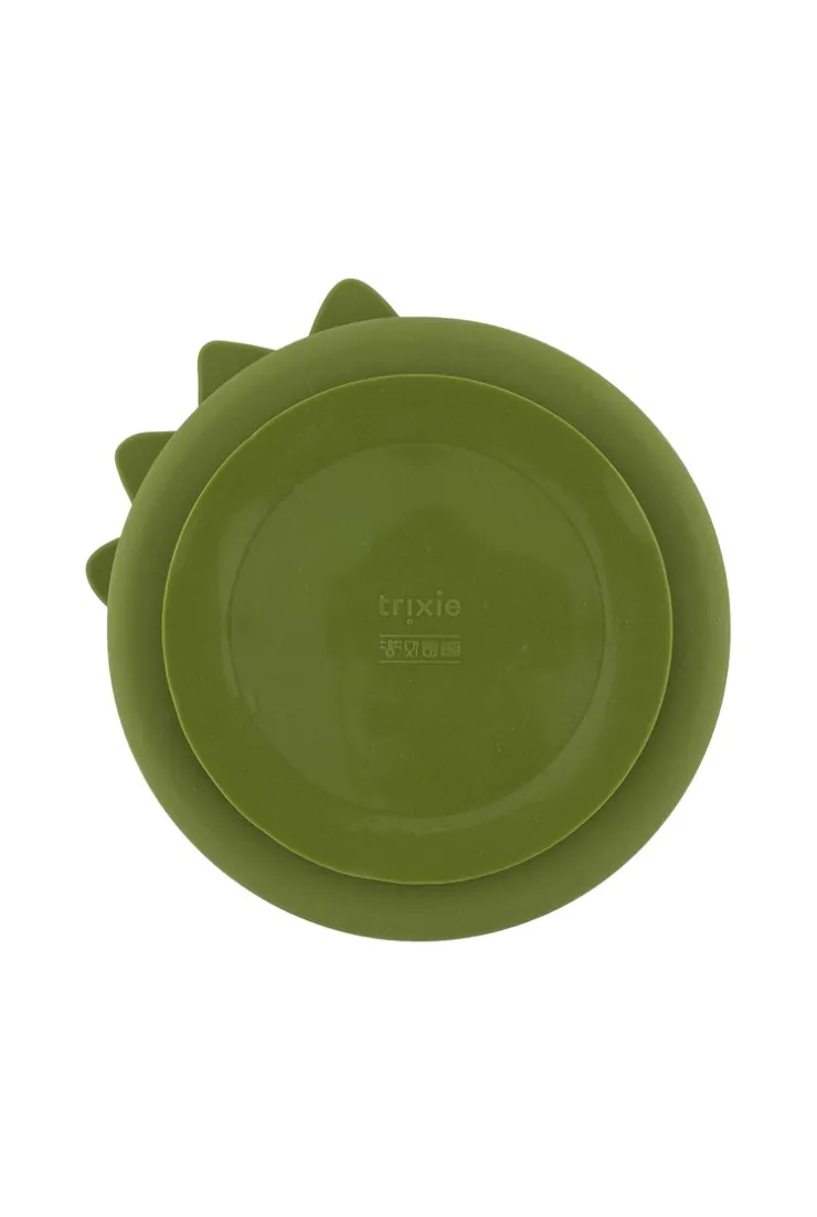 Assiette compartimentée en silicone avec ventouse Dinosaure Trixie