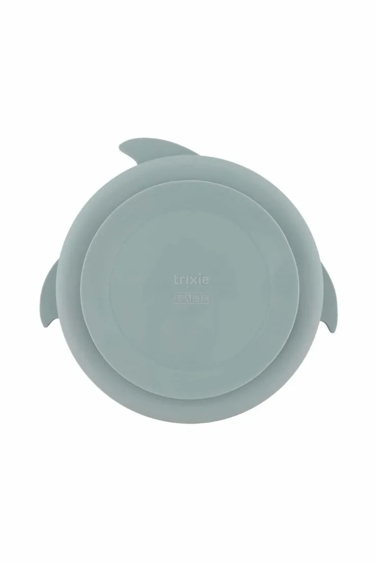 Assiette compatimentée ventousable en silicone requin