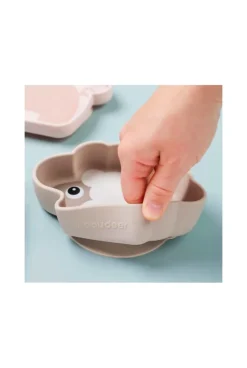 Assiette creuse ventousable beige mouton