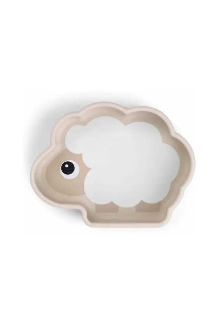 Assiette creuse ventousable beige mouton