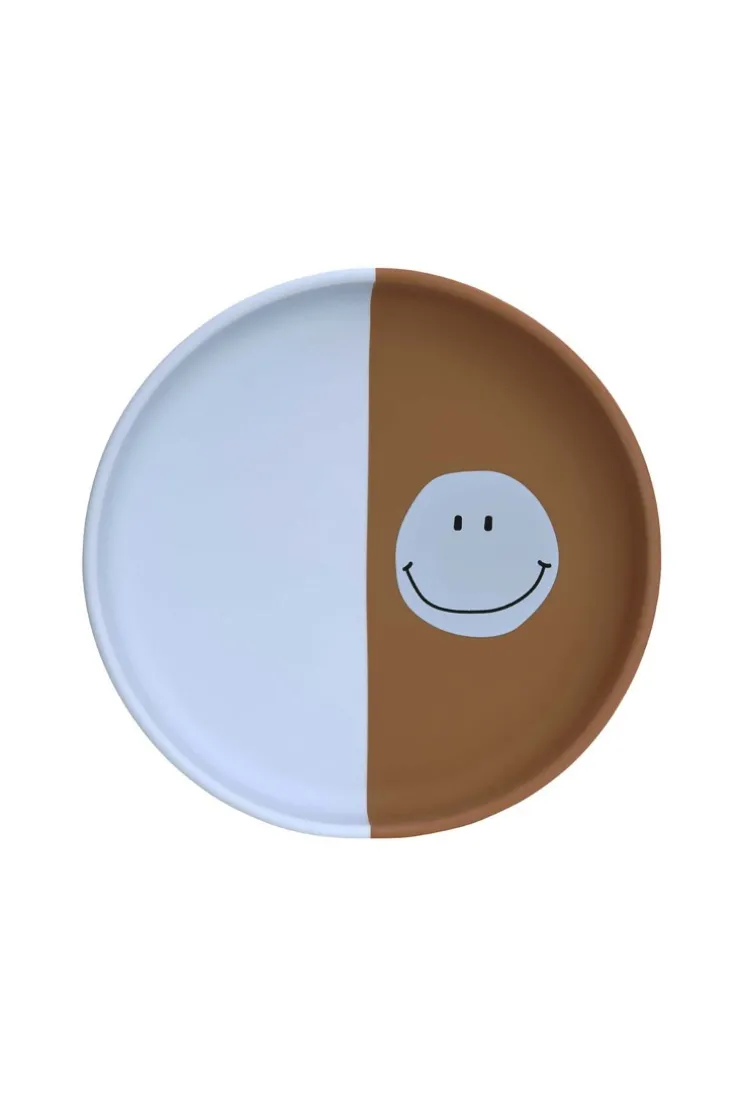 Assiette Happy rascals smile bleu LASSIG