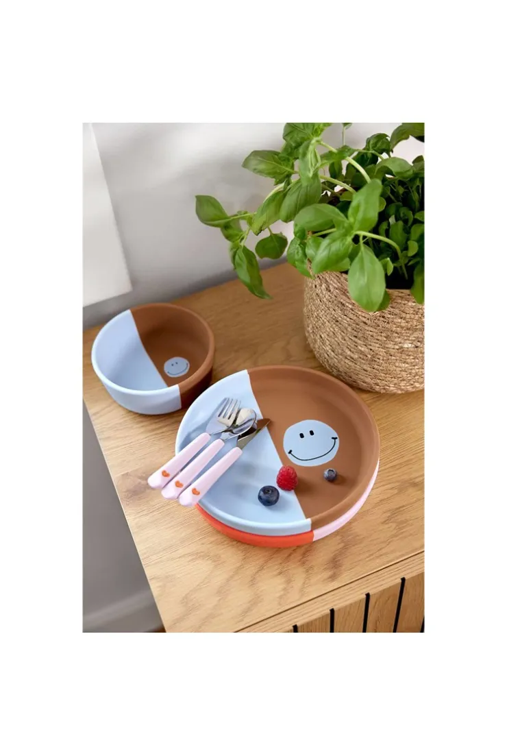 Assiette Happy rascals smile bleu LASSIG