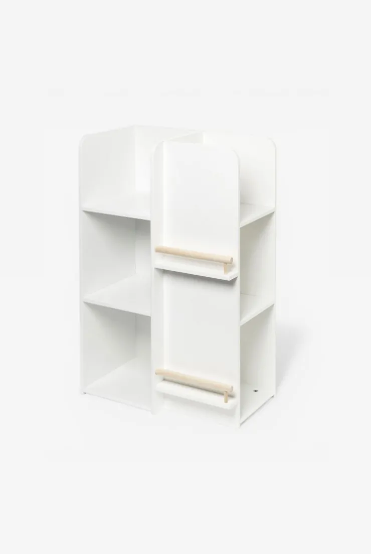 Bibliothèque multi-faces blanc et naturel Oxybul