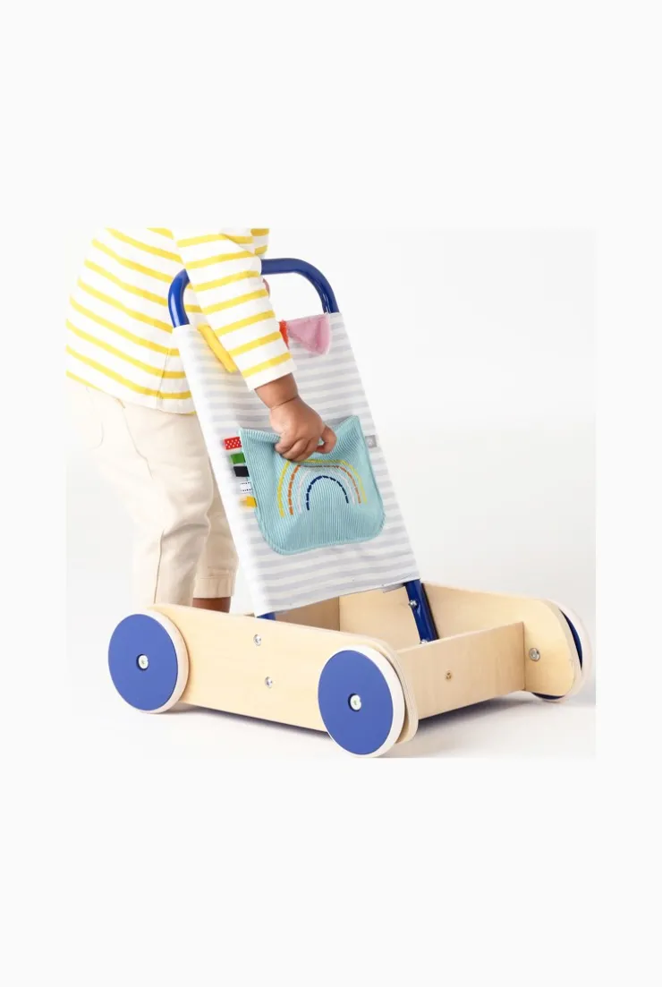 Chariot pousseur bois métal et tissu Oxybul