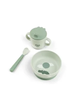 Coffret 1er repas 3 pièces Foodie vert DONE BY DEER