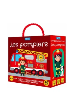 Coffret Les pompiers Puzzle, livre, maquette et figurines Sassi