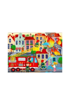 Coffret Les pompiers Puzzle, livre, maquette et figurines Sassi