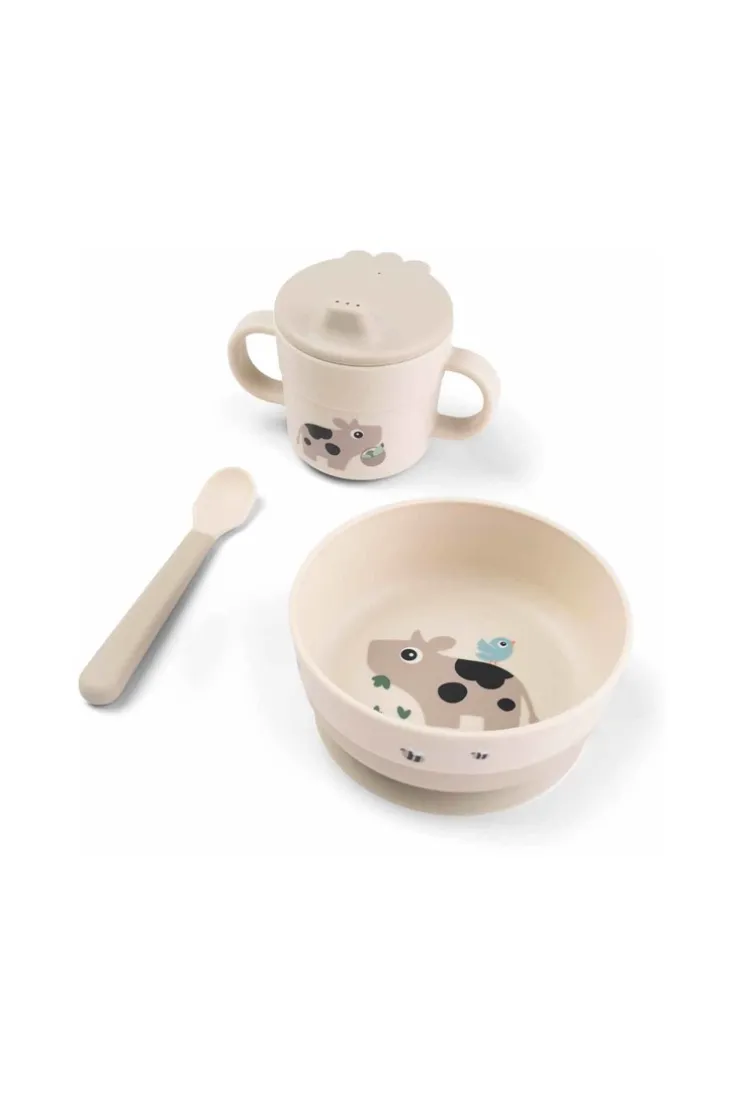 Coffret premiers repas 3 pièces beige sable