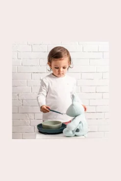 Coffret repas avec bavoir en silicone vert Nattou