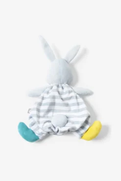 Doudou Lapin rayé gris Oxybul