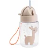 Gourde beige 280 ml avec paille et attache