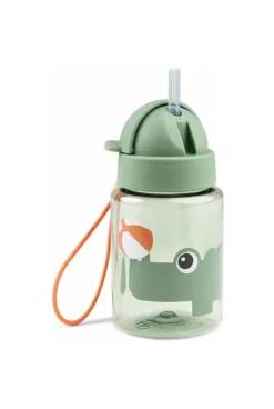 Gourde vert 280 ml avec paille et attache