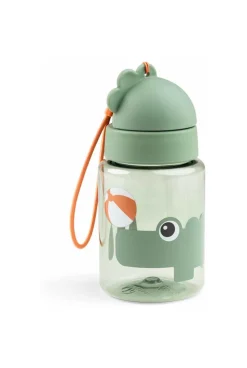 Gourde vert 280 ml avec paille et attache