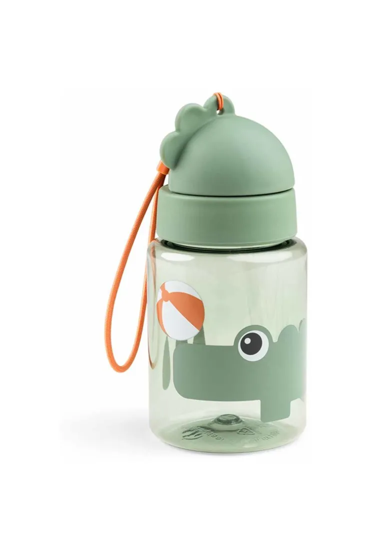 Gourde vert 280 ml avec paille et attache