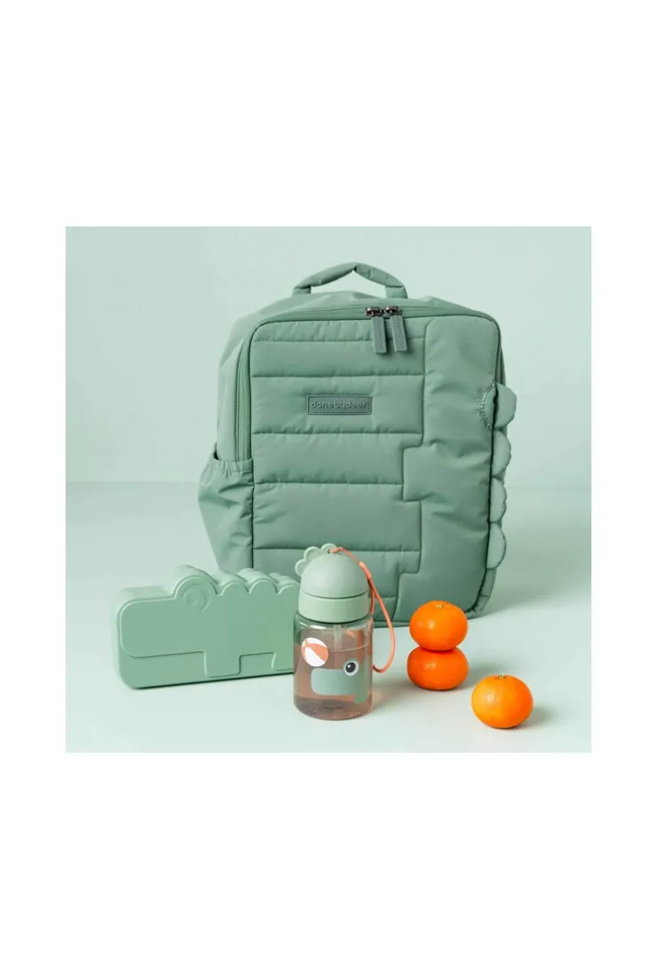 Gourde vert 280 ml avec paille et attache