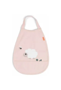 Grand bavoir imperméable à élastique rose
