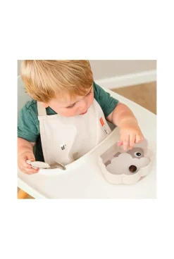 Grand bavoir imperméable à élastique beige