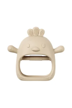 Hochet moufle de dentition en silicone beige argile Nattou