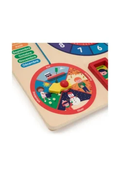 Horloge calendrier en bois Oxybul