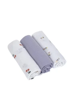 Lange mousseline GOTS L Happy Fruits Cerise, lilas LÄSSIG