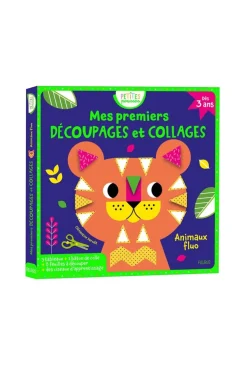 Livre Mes premiers découpages et collages, Animaux fluo