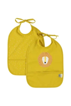 Lot de 2 bavoirs imperméables à liens avec poche Lion Trixie