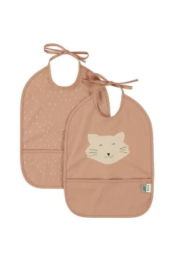 Lot de 2 bavoirs imperméables à liens avec poche Chat Trixie