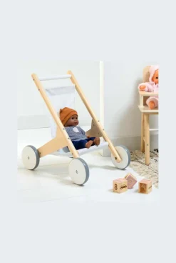 Poussette en bois pour poupée Oxybul