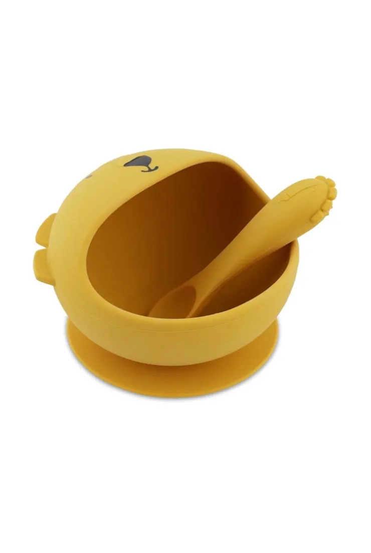Premier set repas bébé assiette et cuillère, Mr lion