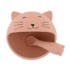 Premier set repas bébé assiette et cuillère, Mr chat