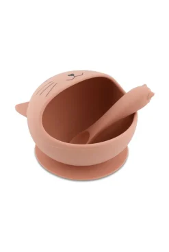 Premier set repas bébé assiette et cuillère, Mr chat