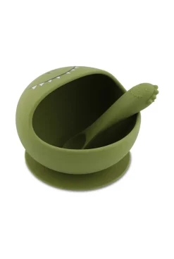 Premier set repas bébé assiette et cuillère, Mr dino