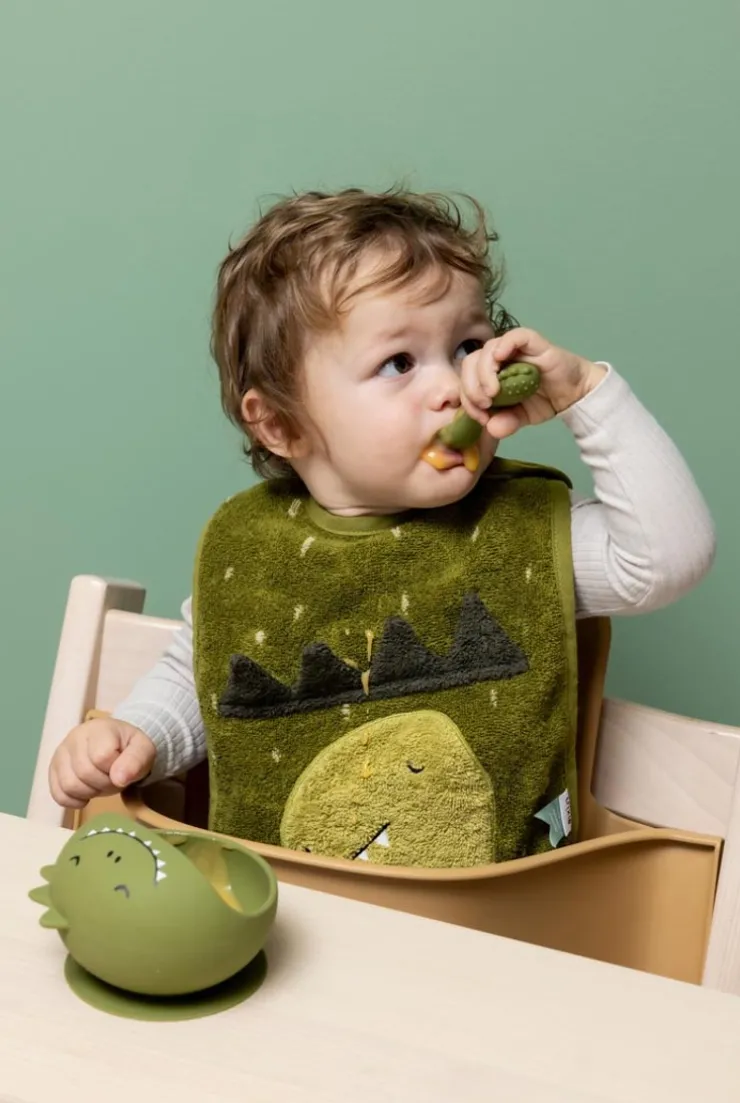 Premier set repas bébé assiette et cuillère, Mr dino