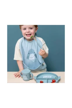 Set de 3 couverts silicone et inox requin