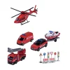 Set de 4 véhicules d'urgences avec panneaux (pompier ou police)