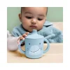 Tasse d'apprentissage en silicone requin bleu gris