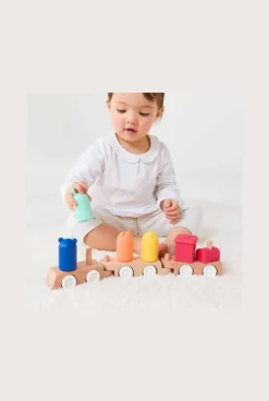 Train des 4 animaux en bois et silicone Oxybul