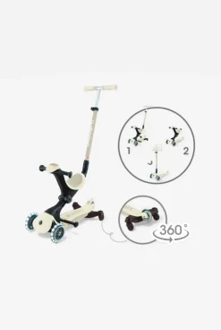 Trottinette évolutive go up deluxe lights ecologic 360 coconut, Globber