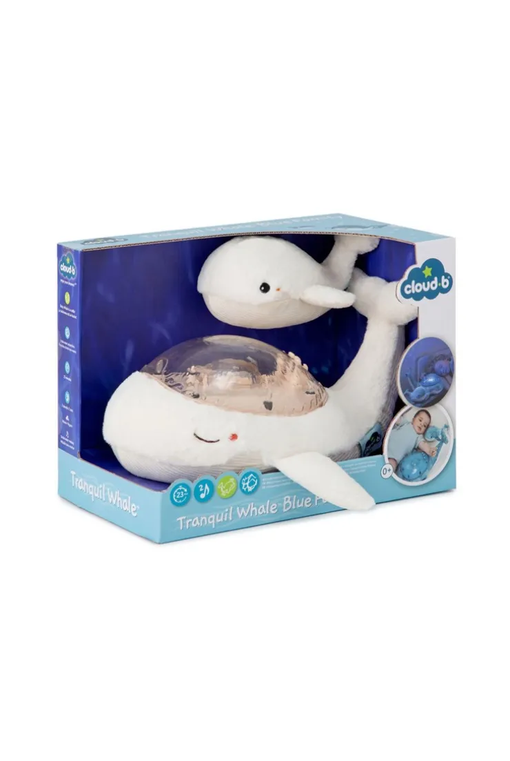 Veilleuse musicale et projection baleine blanche et son baleineau Cloud B